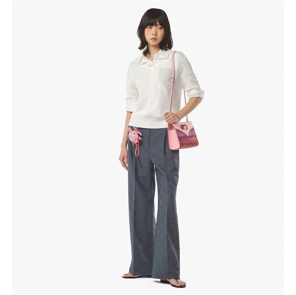 MCM Diamond Tote In Sequin Lamb Leather Pink NWT - Picture 7 of 13